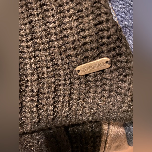Aeropostale size med black knit cardigan with buttons and pockets medium - Picture 4 of 5